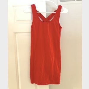 Red body-con dress